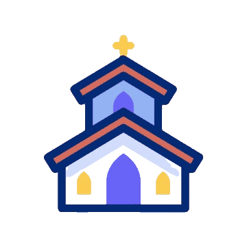 Ícone de igreja à esquerda